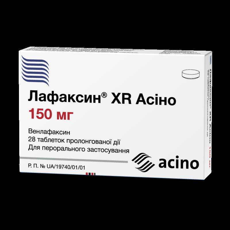 ЛАФАКСИН® XR АСІНО таблетки пролонгованої дії, по 150 мг №28